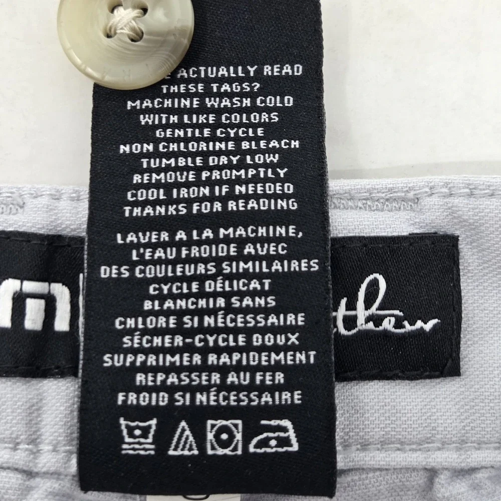 Travis Mathew Shorts Mens 38 Gray Golf Chino Performance Stretch Flat Front 9